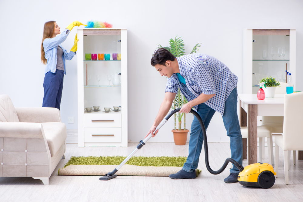 living room cleaning stock photos